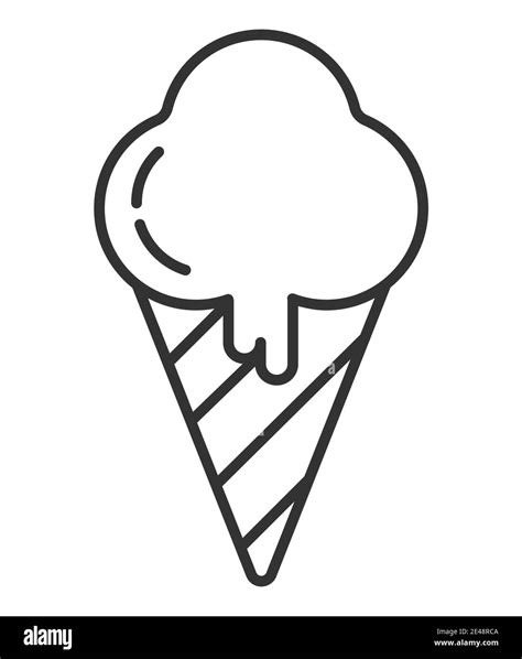 Ice Cream Cone Vector Outline