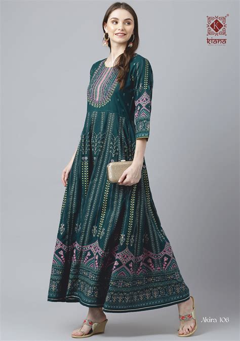 Kiana Akira Long Printed Stylish Anarkali Kurti Collection :textileexport
