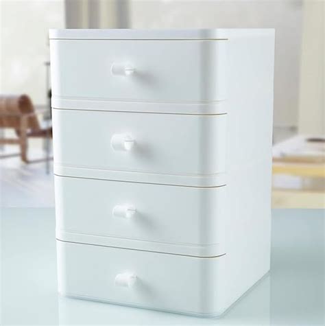 Eono White Storage Box Drawer - Multipurpose Plastic Desktop Stackable ...