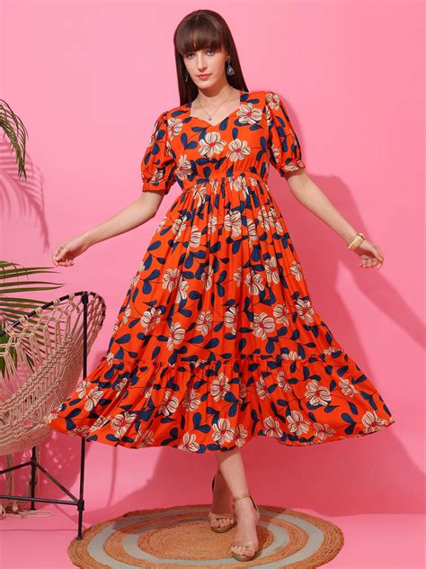 Sunlit Aura Floral Midi Dress by Wyshlist