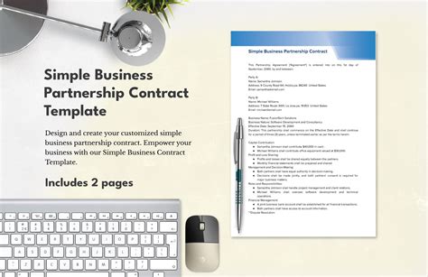 Simple Business Partnership Contract Template in Word, PDF, Google Docs ...