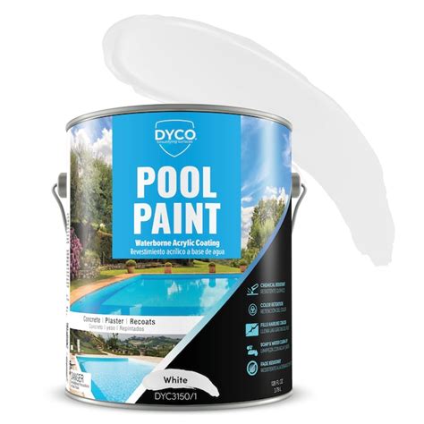 Dyco Paints White Pool Paint Semi-gloss White Acrylic Waterproof Pool ...