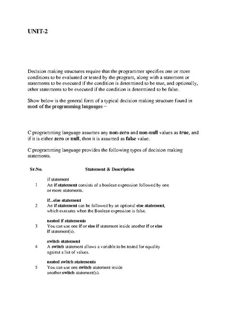 C Programming: Decision Making Structures and Conditional Statements ...