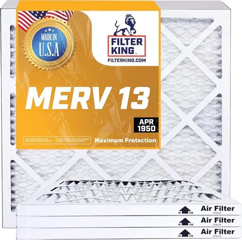 Filter King 16x19x1 Air Filter 4-PACK MERV 13 Actual Size: 15.5 x 18.5 ...