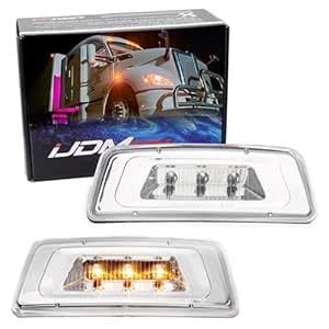 iJDMTOY Clear Lens Chrome Inside Finish Super Bright Amber Full LED ...