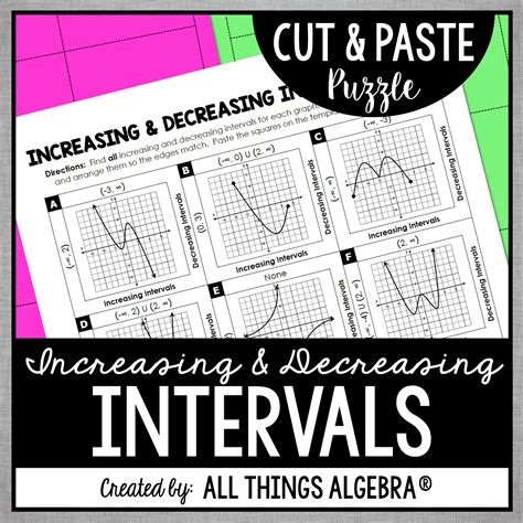 Increasing and Decreasing Intervals of Graphs Cut & Paste Puzzle - All ...