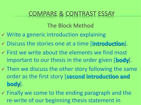 Image result for Block Method Paragraph Example