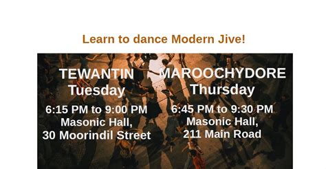 Lets dance Modern Jive! Thursday nights at Maroochydore, Tuesday nights ...