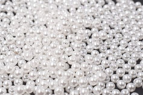 500 Grams Packet of Round Shape White Pearl/Moti Beads for Jewellery a ...