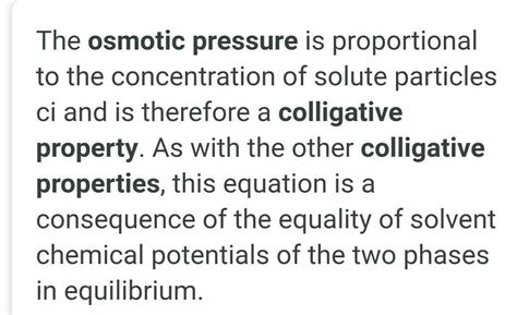 define osmotic pressure prove that osmatic pressure is a colligative ...