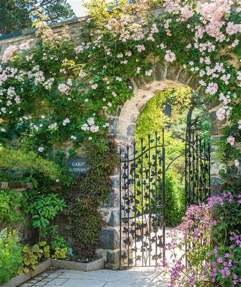 Bodnant Gardens Rose Arch with Wrought Iron Gate