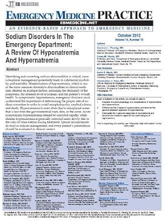 Emergency Medicine Practice: Sodium Disorders In The Emergency ...
