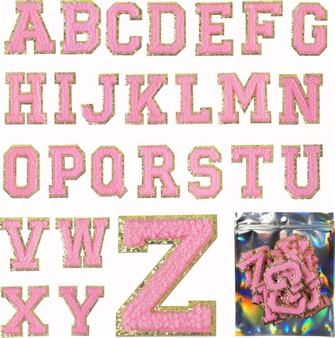 Buy 26 PCS White Chenille Letter Patches for Clothes, Varsity Fuzzy ...