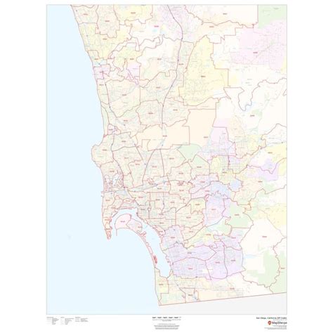 San Diego, California ZIP Codes Map | Stanfords