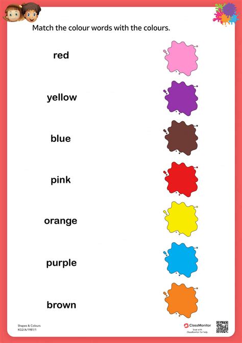 Image result for Color-Matching Chart Worksheet