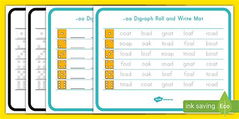 -oa Digraph Roll and Write Mat