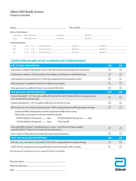 Abbott Mri Form - Fill Online, Printable, Fillable, Blank | pdfFiller