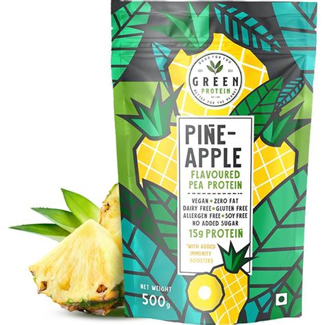 Buy Green Protein Pineapple Flavoured Pea Protein Pouch - 500gm Online ...
