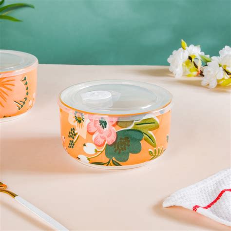 Meadow Muse Ceramic Lunch Box Orange 550 ml Set Of 2 Online - Premium ...