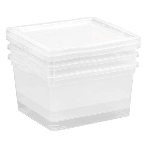 3-Pack Clear Storage Container, 2l