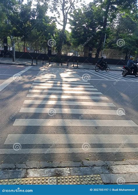 Photo Object of a Straight Line from a Zebra Crossing for Pedestrian ...