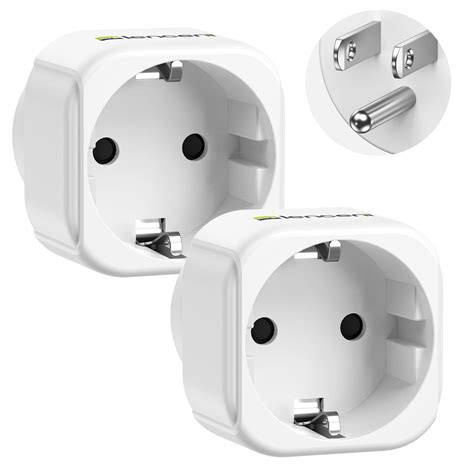 LENCENT 2 Pack EU to US Electrical Adaptor, European to American Outlet ...