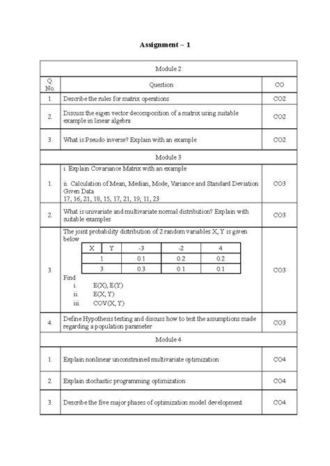 DSM Assignment Questions: Matrix Operations & Optimization Techniques ...