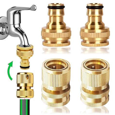 Uni-Fine 𝟐 𝐏𝐚𝐢𝐫 𝟏/𝟐 𝐈𝐧𝐜𝐡&𝟑/𝟒 𝐈𝐧𝐜𝐡 2-in-1 Garden Hose Quick Connector ...