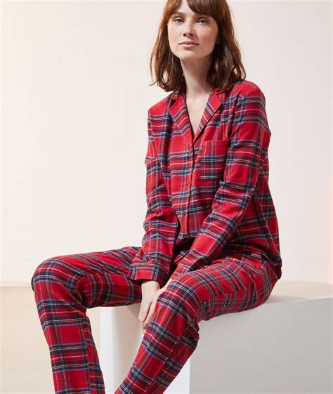 Chemise de pyjama à carreaux - - ROUGE - ETAM
