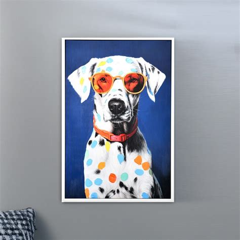 Buy Dog With Glasses Canvas Wall Painting (Multicolor) Online in India ...
