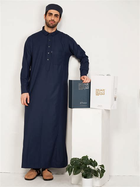 Al-Waqar Premium Thobe – Navy Blue – Hijazi