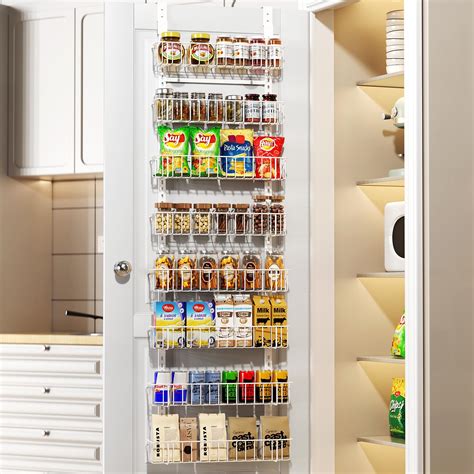 Delamu Over the Door Pantry Organizer, Adjustable 8-Tier Pantry Door ...