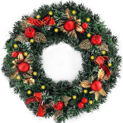 Amazon.com: 17 Inches Artificial Christmas Wreath - Artificial ...