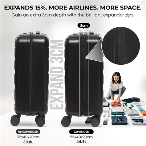 Aerolite Expandable 55x40x20cm to 55x40x23cm Cabin Luggage – Ryanair ...
