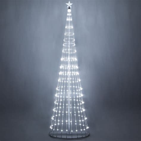 Wintergreen Lighting 12ft Cool White Outdoor Christmas Light Show Cone ...