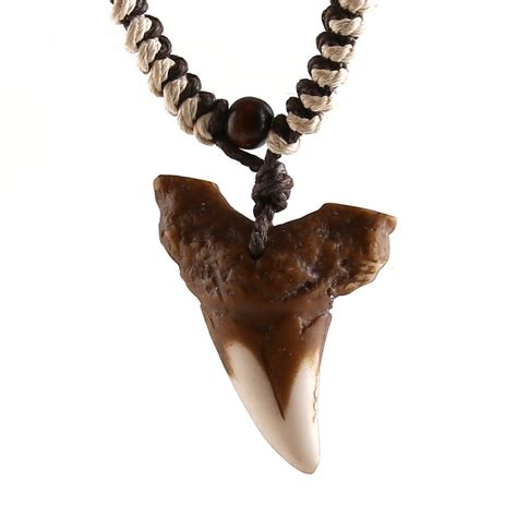 HZMAN Hawaiian Shark Teeth Resin Pendant - Adjustable Cord Surfer ...