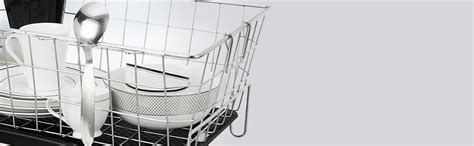 Buy Amazon Brand - Solimo Stainless Steel Dish Drainer with Drain Tray ...