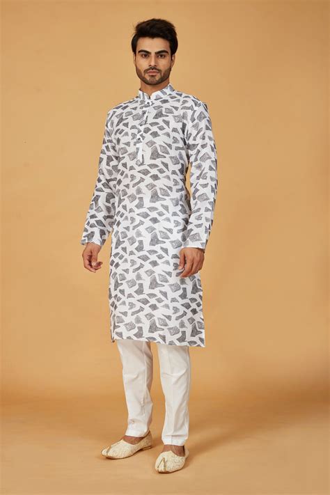 Monochrome Mosaic Kurta – Gazzal