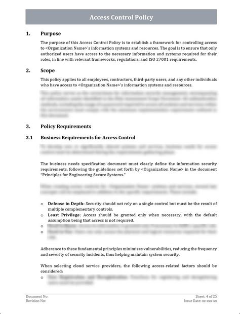 Access Control Policy Template – ITSM Docs - ITSM Documents & Templates