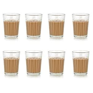 Kmnrb Cutting Chai Glasses 100 ml, Pack of 8 (Transparent) : Amazon.in ...