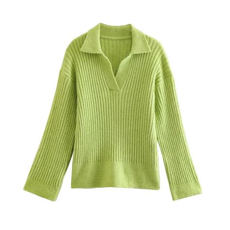 Green Sweater Women Pullover Fall Winter Women Warm Tops Jersey Long ...