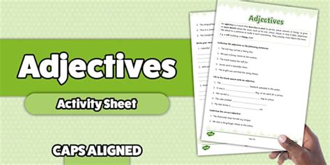 Gr 4 English-T1 -Adjectives - Activity Sheet (CAPS Aligned)