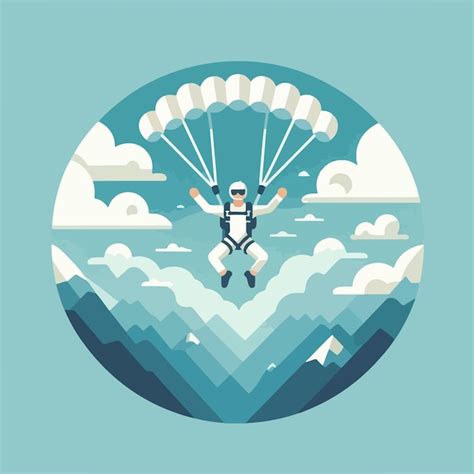 Vector image of a person parachuting | Premium AI-generated vector