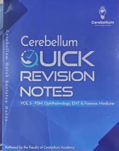 Cerebellum Quick Rapid Revision Notes All-19 Subjects With Fully ...