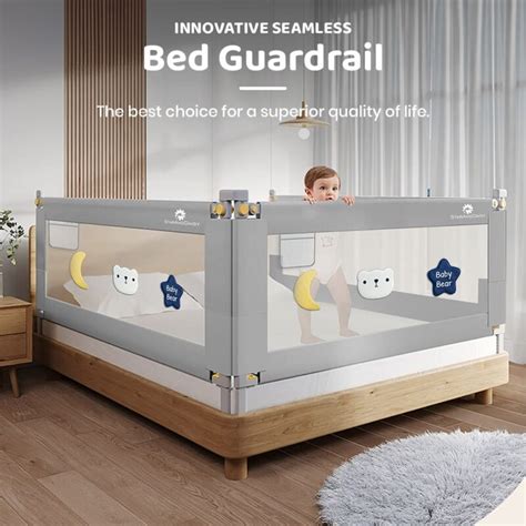 Bed Side Guardrail for Baby with 24 Level of Height Adjustment