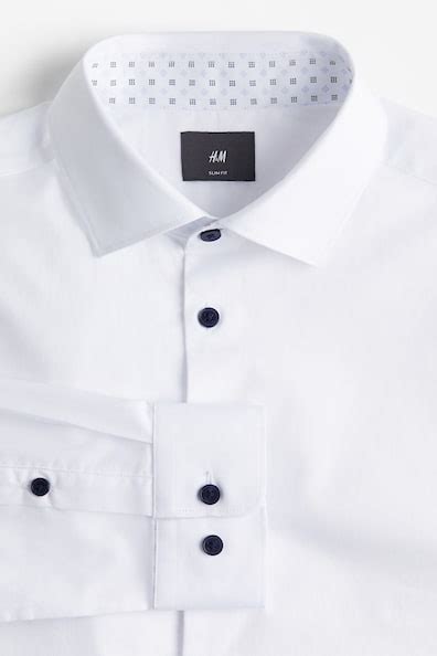 Slim Fit Premium cotton shirt - White - Men | H&M IN