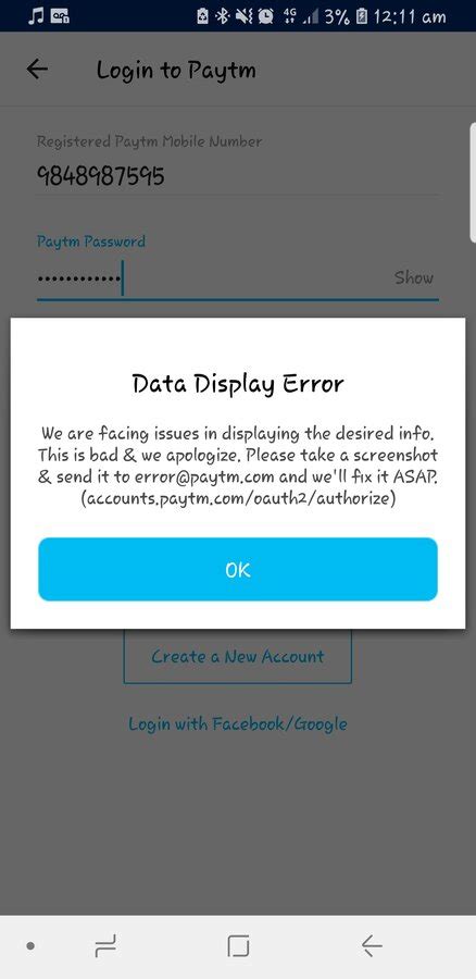 Paytm — Unable to login to PayTM Wallet