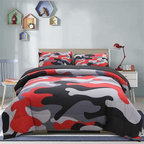 Amazon.com: Holawakaka Twin Size Camouflage Bedding Comforter Set with ...