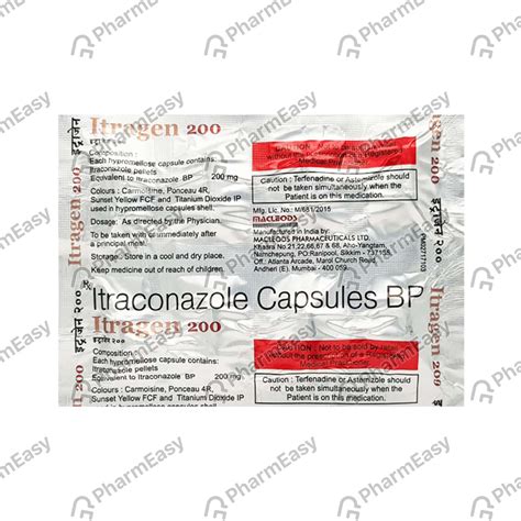 Itragen 200 MG Capsule (10): Uses, Side Effects, Price & Dosage | PharmEasy