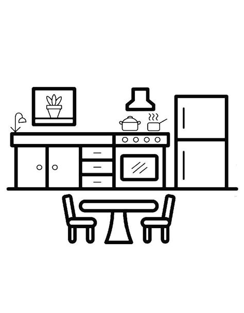 Coloring Picture Kitchen 的图像结果